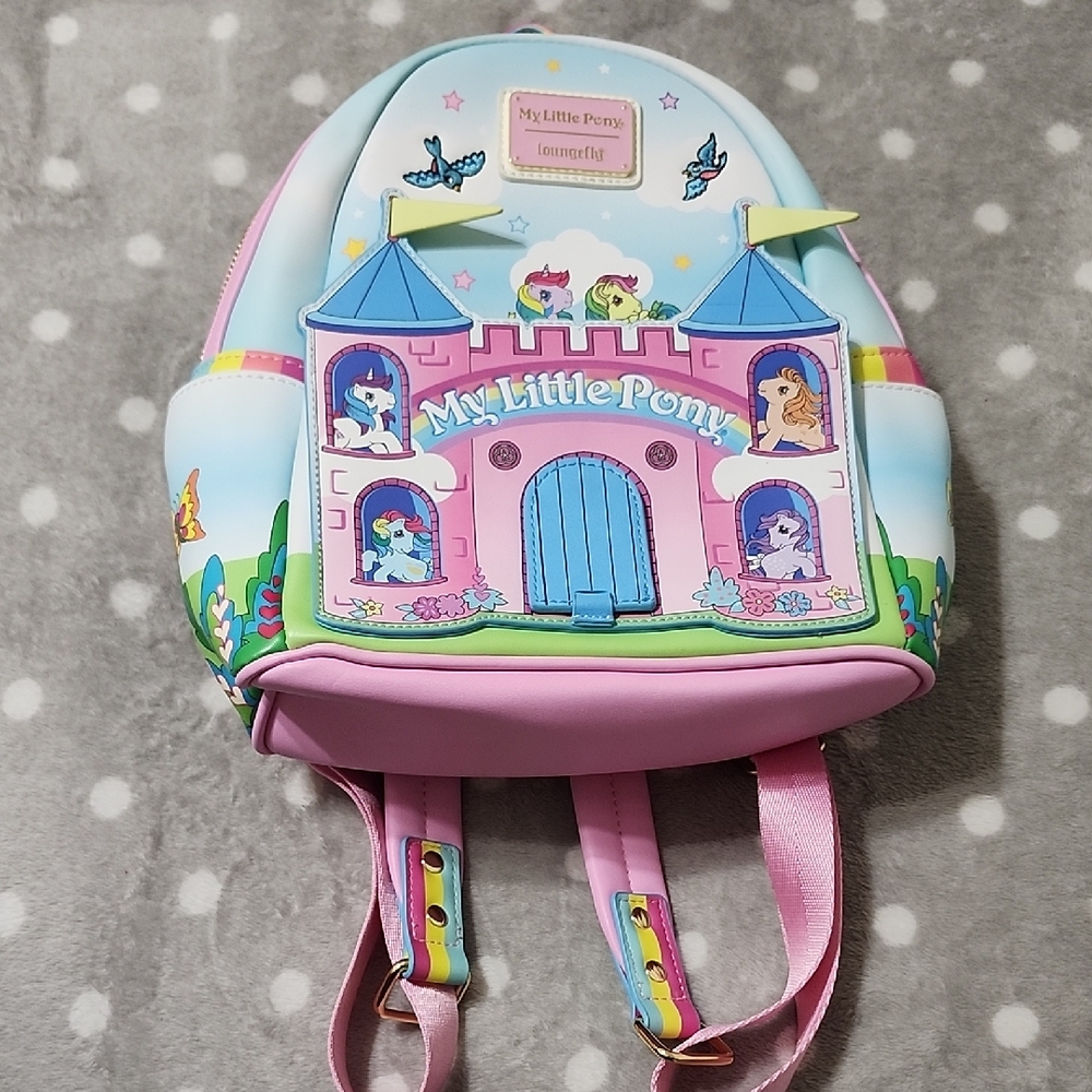 Loungefly My Little Pony Castle Backpack - Pink and Blue